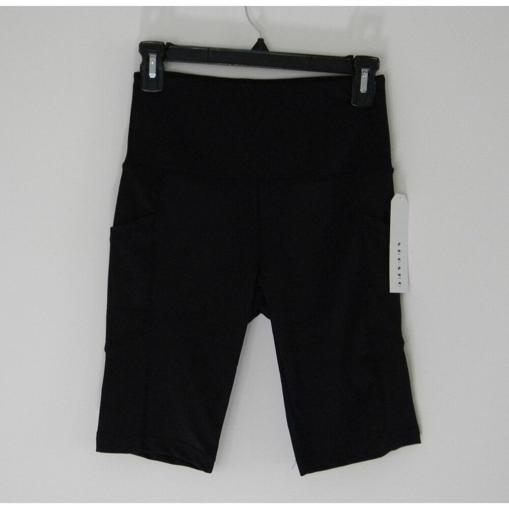shosho Black Bike Shorts Pockets High Waist Size Small NWT